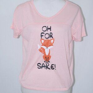 Bobbie Brooks Sleepwear Funny Graphic Tee Medium Top Shortsleeve Pink Shirt